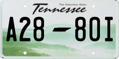 TN license plate A2880I