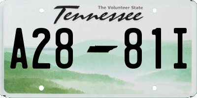 TN license plate A2881I