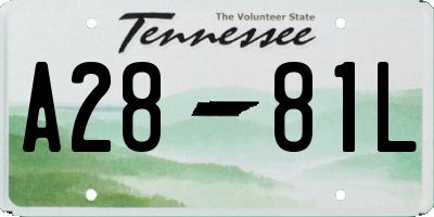 TN license plate A2881L