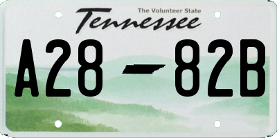 TN license plate A2882B