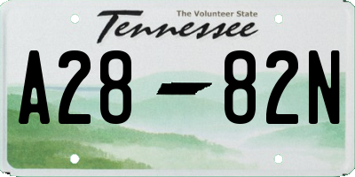 TN license plate A2882N