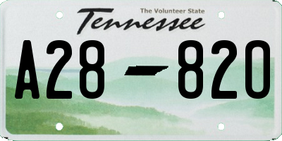 TN license plate A2882O