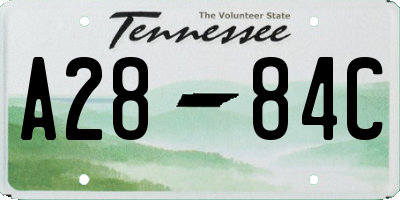 TN license plate A2884C