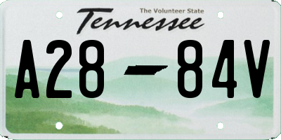 TN license plate A2884V