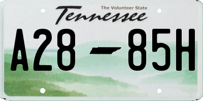 TN license plate A2885H