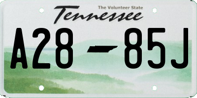 TN license plate A2885J