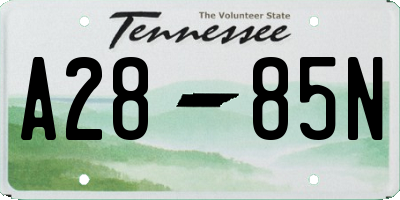 TN license plate A2885N
