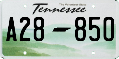 TN license plate A2885O