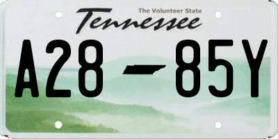 TN license plate A2885Y