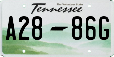 TN license plate A2886G
