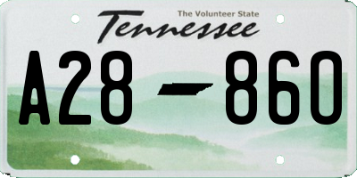 TN license plate A2886O