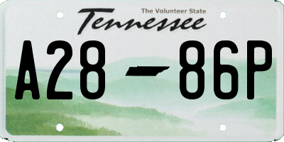 TN license plate A2886P