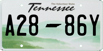 TN license plate A2886Y