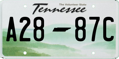 TN license plate A2887C