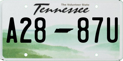 TN license plate A2887U