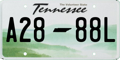 TN license plate A2888L