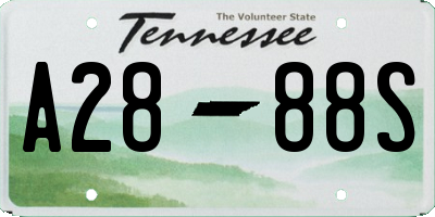 TN license plate A2888S