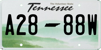 TN license plate A2888W