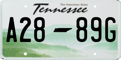 TN license plate A2889G
