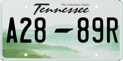 TN license plate A2889R