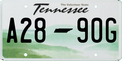 TN license plate A2890G