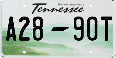 TN license plate A2890T