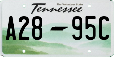 TN license plate A2895C