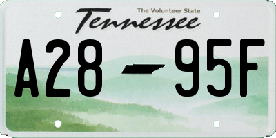 TN license plate A2895F