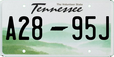 TN license plate A2895J