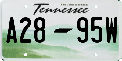 TN license plate A2895W