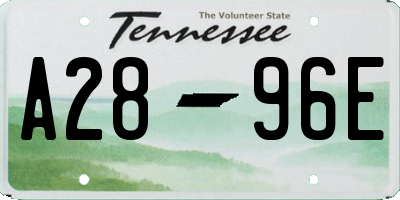 TN license plate A2896E