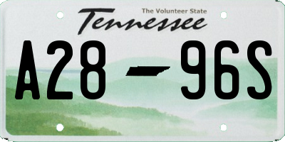 TN license plate A2896S