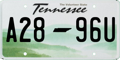 TN license plate A2896U