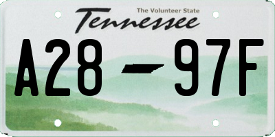 TN license plate A2897F