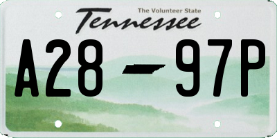 TN license plate A2897P