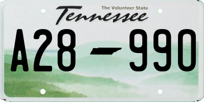 TN license plate A2899O