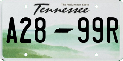 TN license plate A2899R