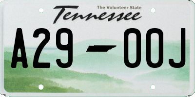 TN license plate A2900J