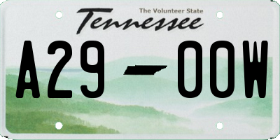 TN license plate A2900W