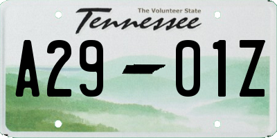 TN license plate A2901Z
