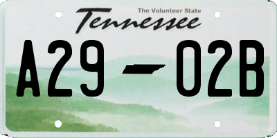 TN license plate A2902B