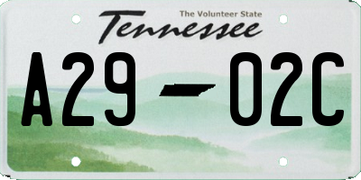 TN license plate A2902C
