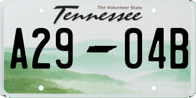 TN license plate A2904B