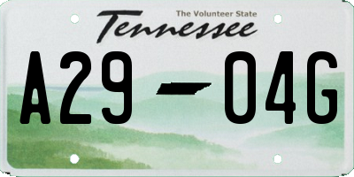 TN license plate A2904G