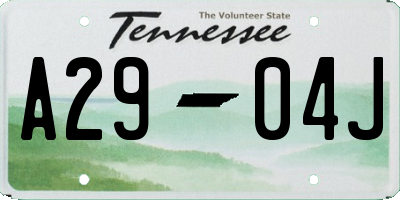 TN license plate A2904J