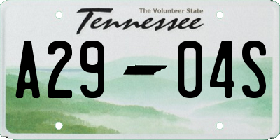 TN license plate A2904S