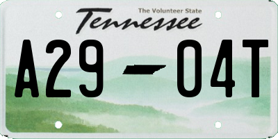 TN license plate A2904T