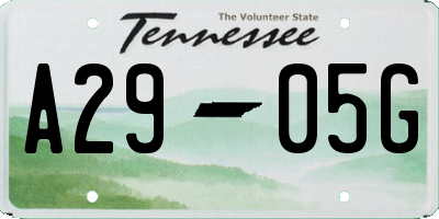TN license plate A2905G