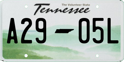 TN license plate A2905L