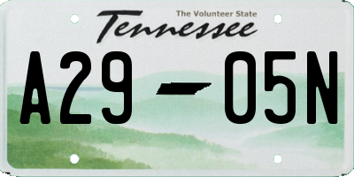 TN license plate A2905N